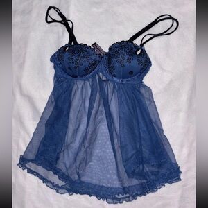 Victoria’s Secret Y2K Sexy Little Things Lingerie Sheer Lace Trim Cami SZ.34B